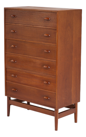Tall Vintage Danish Teak Chest of Drawers, 1960s