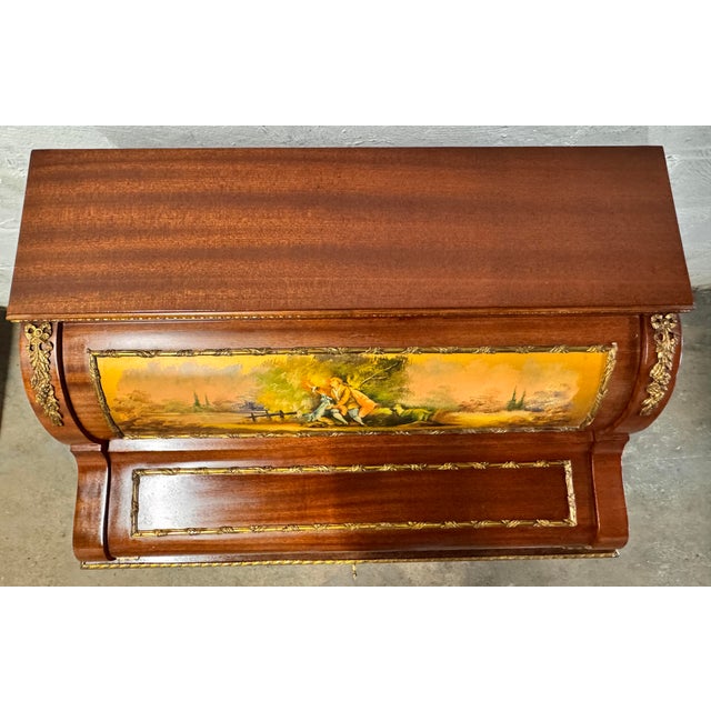 Animal Skin Late 20th Century French Louis XV Vernis Martin Style Rolltop Desk For Sale - Image 7 of 17