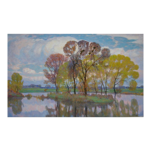 Impressionism Spring Landscape Oil Painting, Ukrainian Artist Bilan P., 1977 80-130