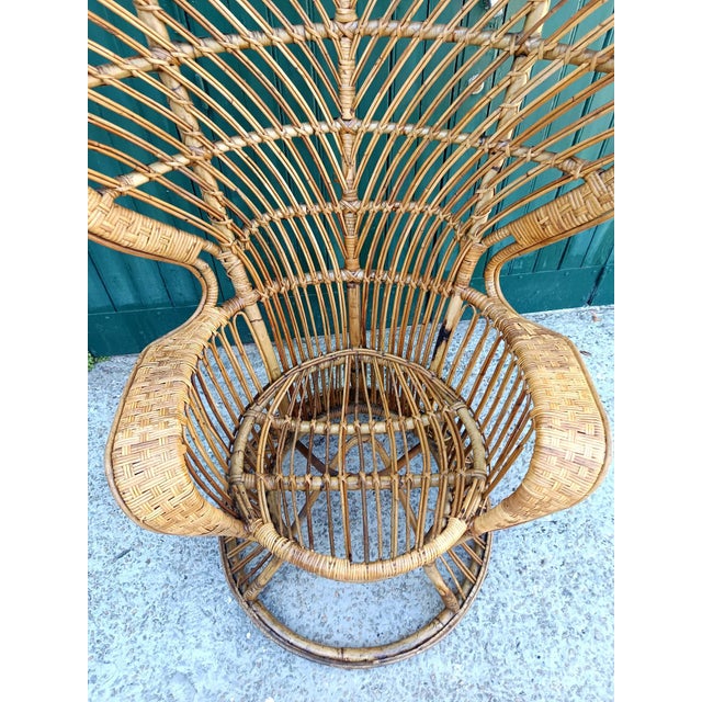Large rattan armchair designed by Gio Ponti and Lio Carminati for Vittorio Bonacina, Italy, circa 1950/1960. High back,...