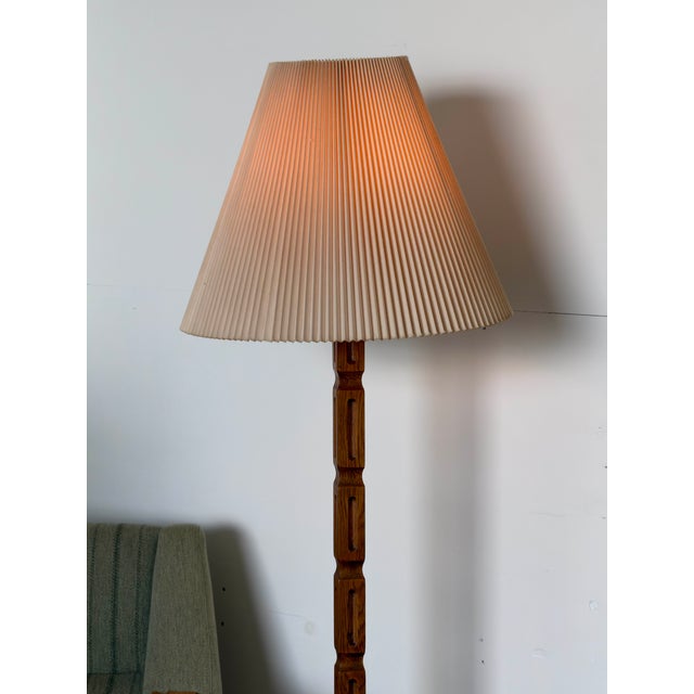 Scandinavian Modern Brutalist Oak Floor Lamp, 1960s For Sale - Image 12 of 14