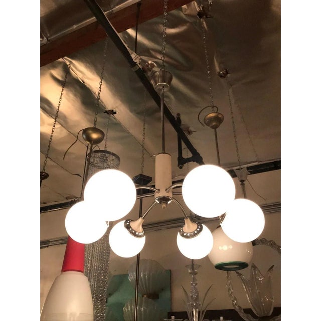 Vintage Italian Murano Glass Pendant by Targetti For Sale - Image 9 of 11