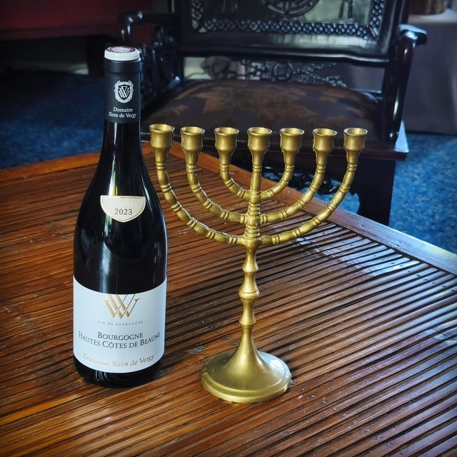 Bronze 7-Branched Menorah Candelabra, Israel, 1960s For Sale - Image 13 of 17