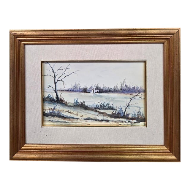 Beniamino Camarda “La Nevicata” - "The Snowfall "Original Italian Watercolor For Sale