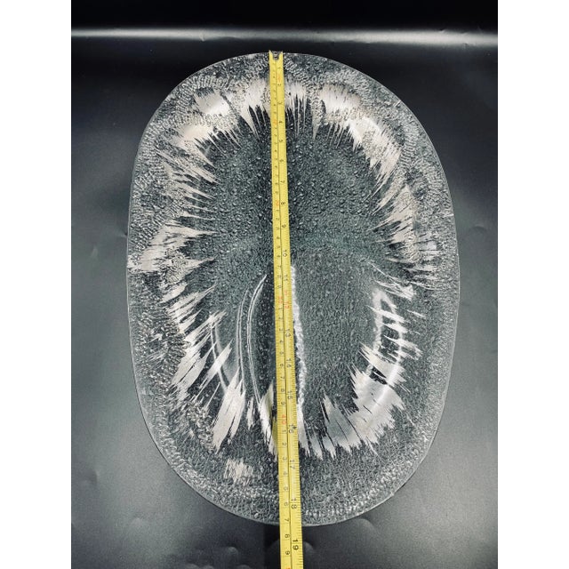 Vintage Dorothy Thorpe Silver “Atomic Splash” Indented Oblong Serving Platter and Corresponding Elongated Server- 2 Pieces For Sale - Image 9 of 13