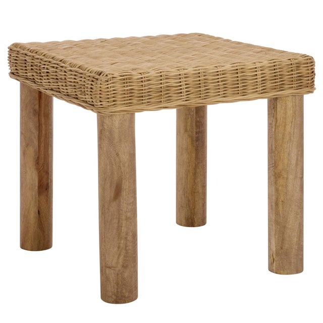 Shazza Wicker Rattan Weaved Accent Table in Natural For Sale In Philadelphia - Image 6 of 7
