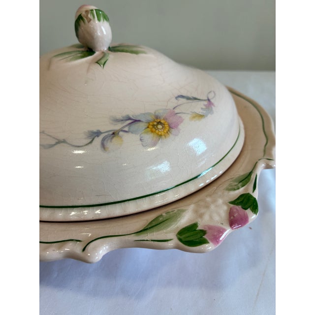 Early 1900's Steubenville Rose Dawn Pink Serving Dish With Lid For Sale In Oklahoma City - Image 6 of 15