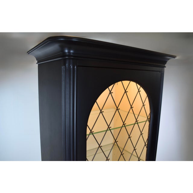 Louis XVI French Ebonized Bookcase Vitrine Cabinets, Baker Furniture, 1960's For Sale - Image 14 of 16