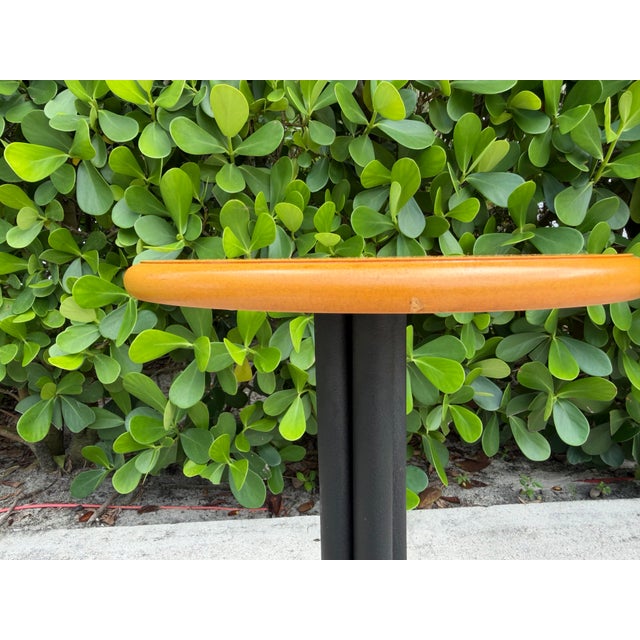 Vintage Sculptural Four-Prong Drink Table in Hardwood and Black Metal For Sale - Image 9 of 12
