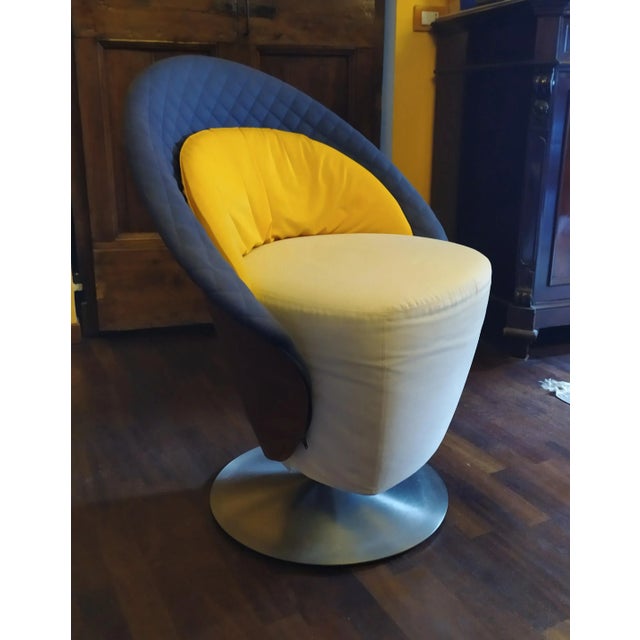 Small Italian Swivel Armchair, 1980s For Sale - Image 6 of 6