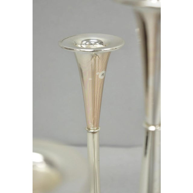 Vintage Wilhelm Wagenfeld for WMF Silver Plated Modern Candelabra Candle Holder For Sale - Image 10 of 15
