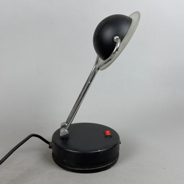 Modern Space Age Adjustable Metal Glass Table Lamp, 1970s For Sale - Image 3 of 11