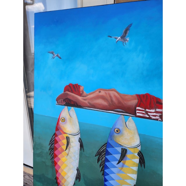 Brocca Surrealism Fish Painting For Sale - Image 4 of 9