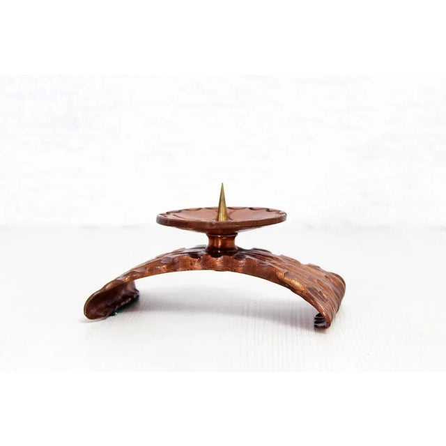 Brutalist Copper & Bronze Candle Holder, 1950s For Sale - Image 10 of 12
