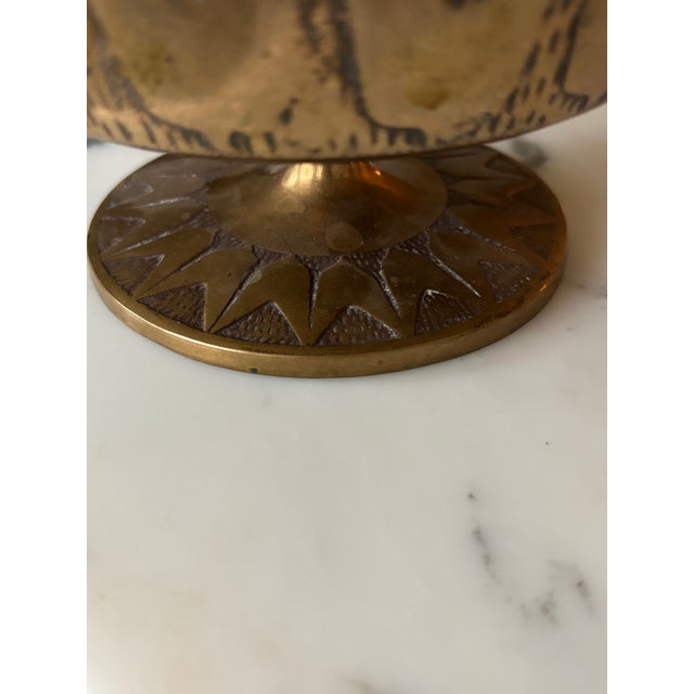 Mid-Century Modernist Brass Pedestal Bowl For Sale - Image 11 of 14
