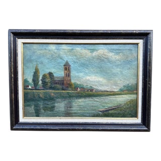 Early 20th Century English Oil on Canvas For Sale