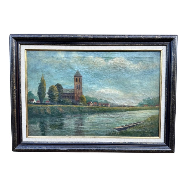Early 20th Century English Oil on Canvas For Sale