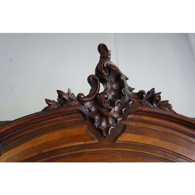 Antique French Rococo Glass Front Armoire For Sale - Image 4 of 11