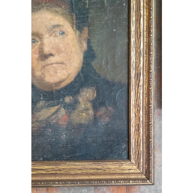 Brown 19th Century Pair of Portraits of Husband and Wife "Marital Bliss" For Sale - Image 8 of 18