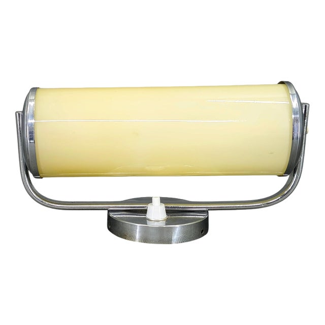 Art Deco Czech Opaline Glass Wall Light, 1930s For Sale