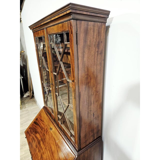 Metal Victorian Mahogany Secretaire with Library For Sale - Image 7 of 18