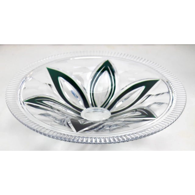 Crystal Centerpiece Fruits Bowl Cut to Clear from Val Saint Lambert, 1950 For Sale - Image 3 of 12