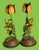 A great whimsical pair of vintage bronze and tole frogs & flower candlesticks, a fun pair for your garden party table,...