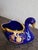Mid 20th Century Limogenes, Royal Blue and 22 K Gold Miniature Pair of Decorative Swans For Sale - Image 5 of 12