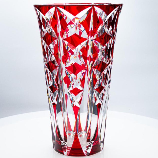 Mid 19th Century Large Saint Louis Vases in Deep Red Crystal, 1841, Set of 2 For Sale - Image 5 of 11