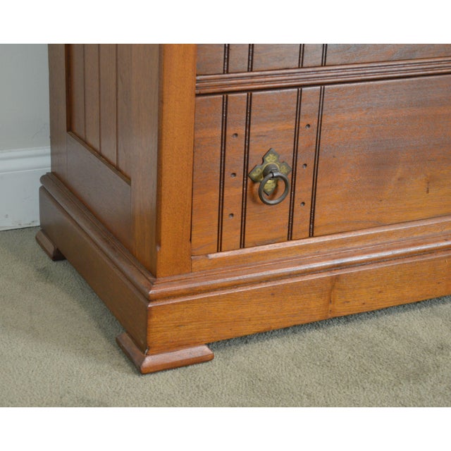 Antique Victorian Walnut Eastlake 4 Drawer Lock Side High Chest