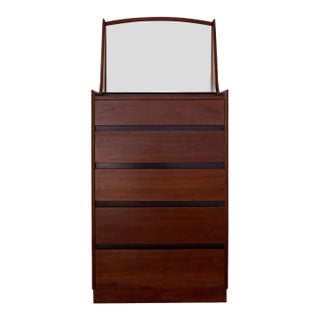 1960s Highboy Dresser With Mirror and Jewelry Storage - Martin Borenstein For Sale
