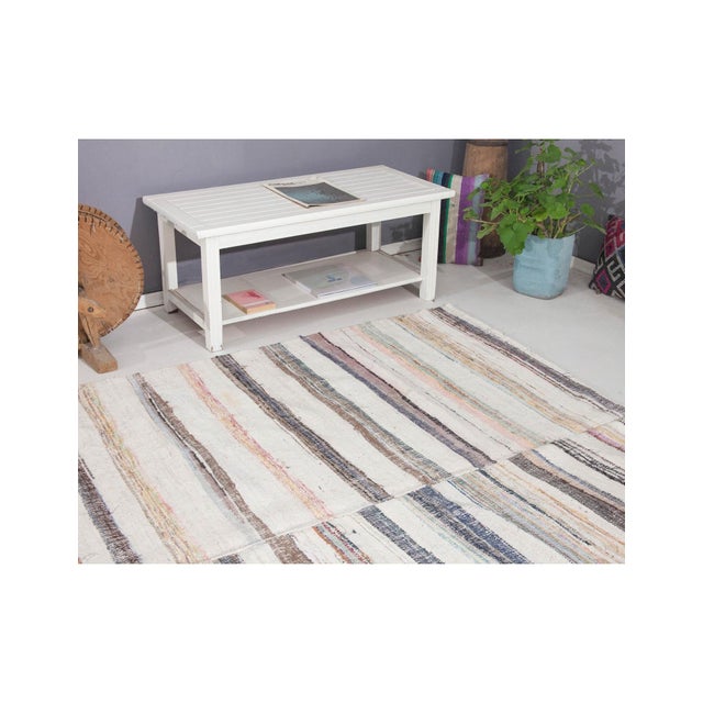 Decorative Striped Vintage Rag Rug - 7`3" X 9`4" For Sale In Los Angeles - Image 6 of 6