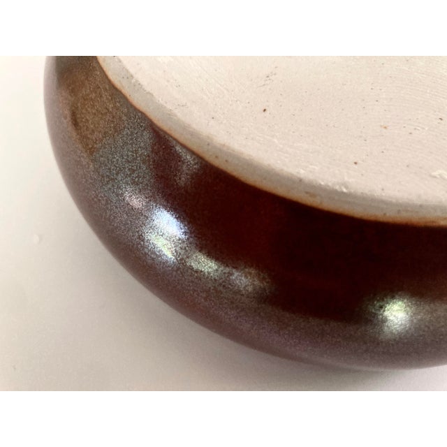 Hand Crafted and Signed Glazed Ceramic Ikebana Flower Bowl For Sale - Image 10 of 10