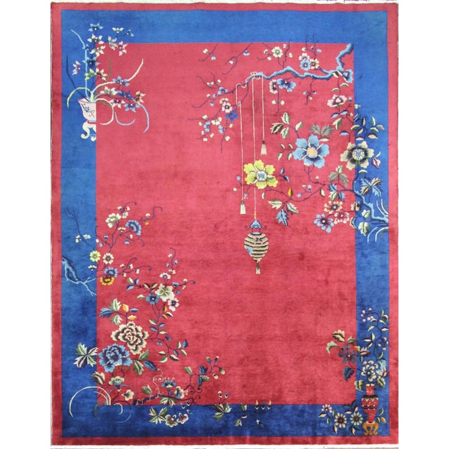 Antique Art Deco Chinese Oriental Rug For Sale - Image 13 of 13