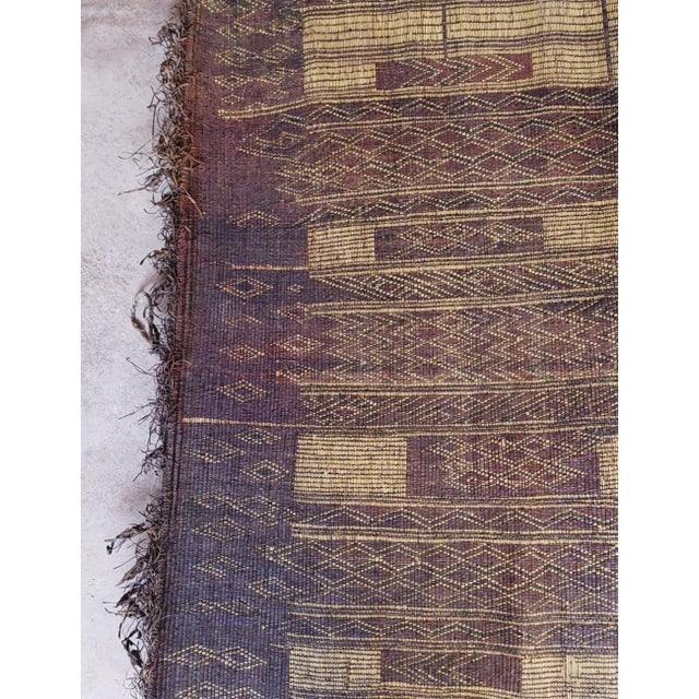 1940s Handwoven Reed Mauritanian Rug - 3.8 × 4.6 Ft For Sale In Cleveland - Image 6 of 8