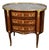 1900s Antique French Louis XV Walnut Satinwood Inlay & Marble Top Commode For Sale