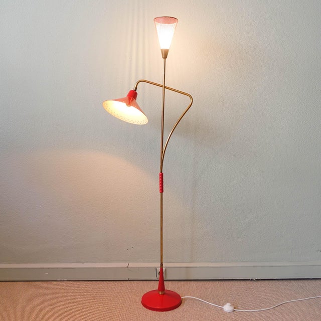 Italian Brass Floor Lamp by Giuseppe Ostuni, 1950s For Sale - Image 4 of 18