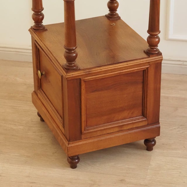 Brown Antique Gründerzeit Bedside Table with Marble Top, 1880s For Sale - Image 8 of 13