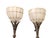 Art Nouveau Pair of Antique Ealy 1900's Art Nouveau Cast Metal Torchiere Floor Lamps With Capiz Shell Tulip Shades For Sale - Image 3 of 11