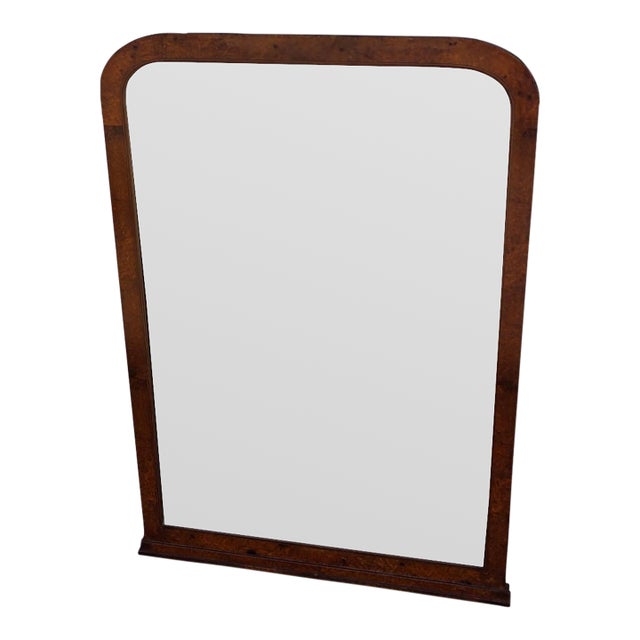 19th Century French Art Deco Fruitwood Stencil Inly Heavy Mirror. For Sale