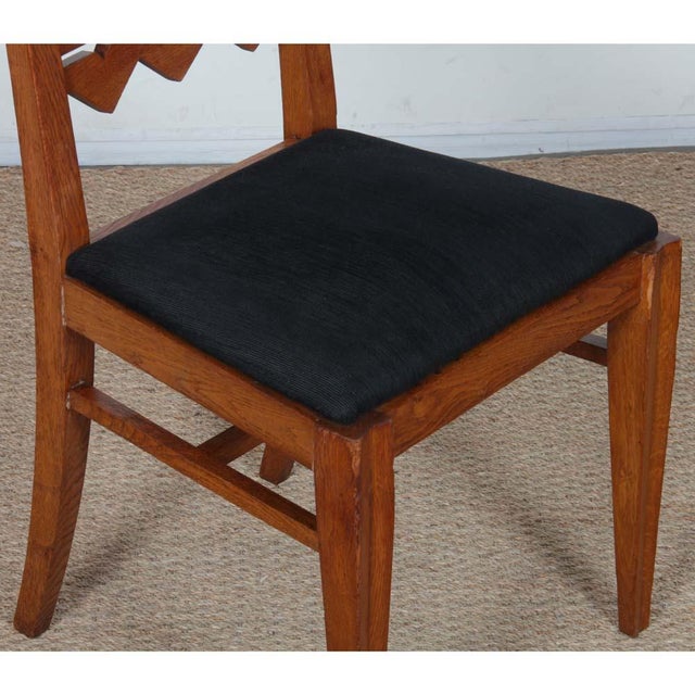 Vintage French Oak Chair, 1950s For Sale - Image 6 of 7