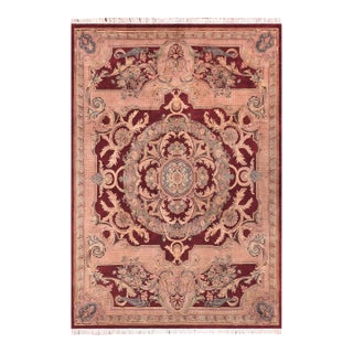 Shabby Chic Pak-Persian Red/Pink Wool Rug - 9'0'' X 11'11'' For Sale