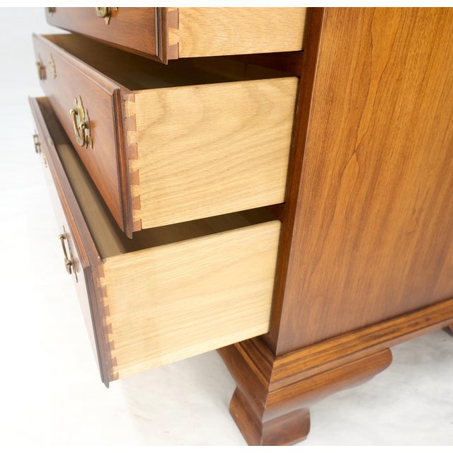 Henkel-Harris 2 Part Solid Wild Black Cherry Secretary Drop Front Desk Bookcase For Sale - Image 10 of 12
