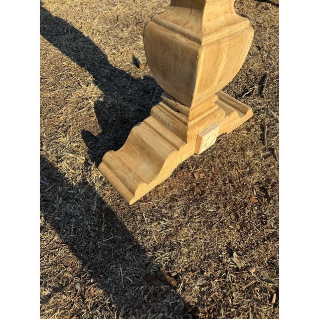 Large 19th Century French Country Bleached Solid Oak Console Table For Sale - Image 10 of 12