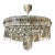 1950s Italian Mid-Century Chrome and Bohemian Crystal Flush Mount For Sale