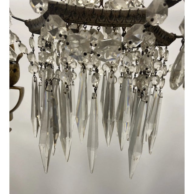 19thc French Regency Cut Crystal/ Bronze Cascading Waterfall Chandelier. Gorgeous heavy cut crystal and bronze framed in a...