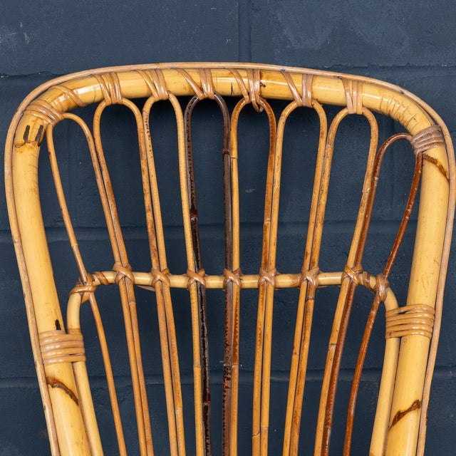 Vintage Italian Bamboo and Rattan Rocking Chair, 1960 For Sale - Image 9 of 18