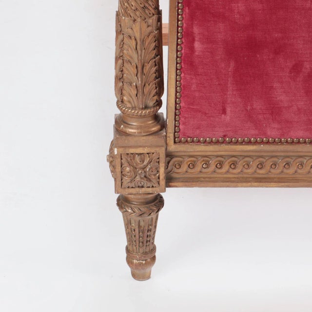 French Giltwood Louis XVI Style Full Size Bed C 1900. For Sale In Philadelphia - Image 6 of 9