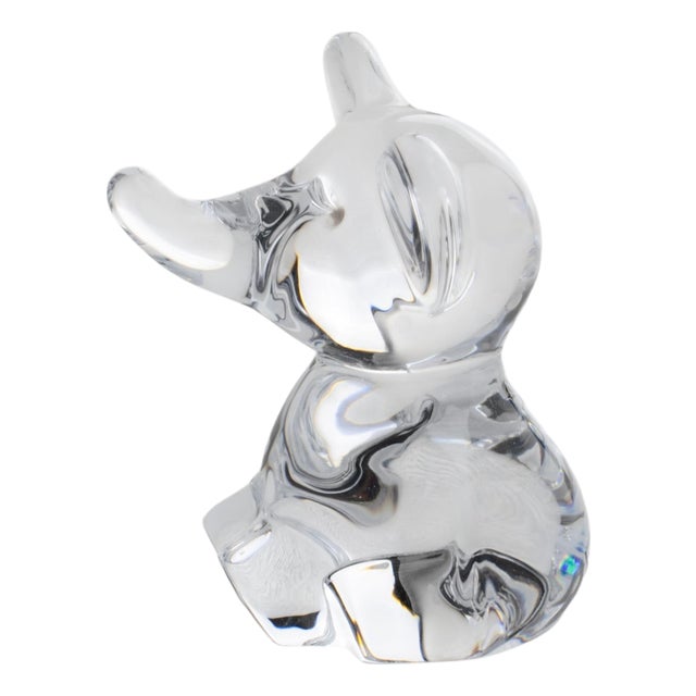 Daum France Crystal Elephant Paperweight or Decorative Sculpture For Sale