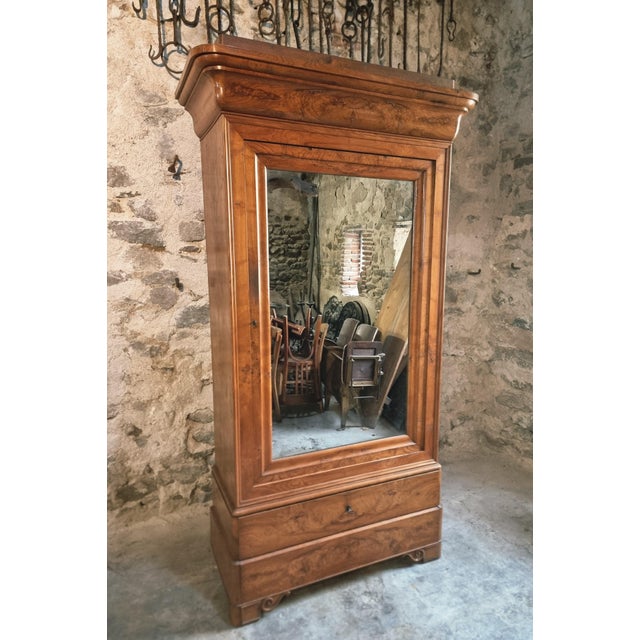 Antique French Louis Philippe Wardrobe in Elm and Oak, 1800s For Sale - Image 12 of 16